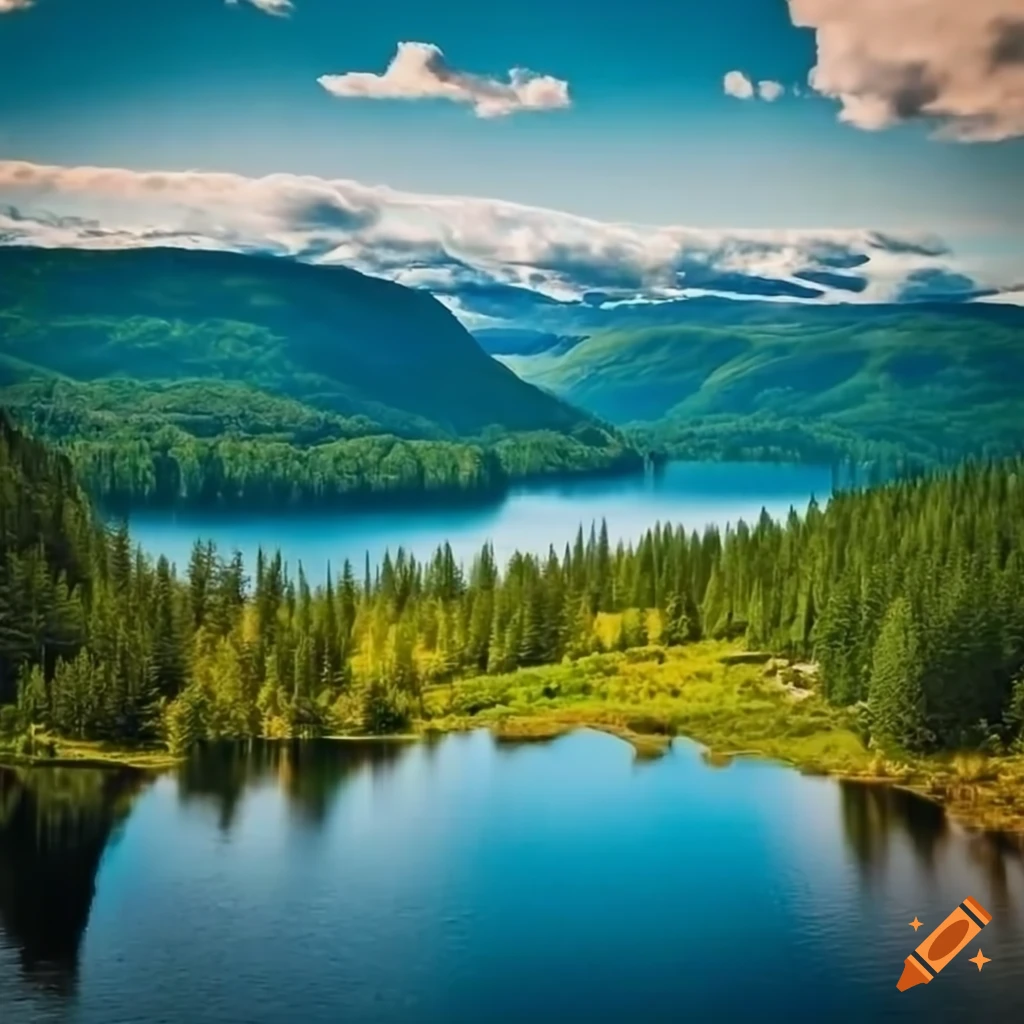 Summer Landscape View Of A Lake In Norway On Craiyon