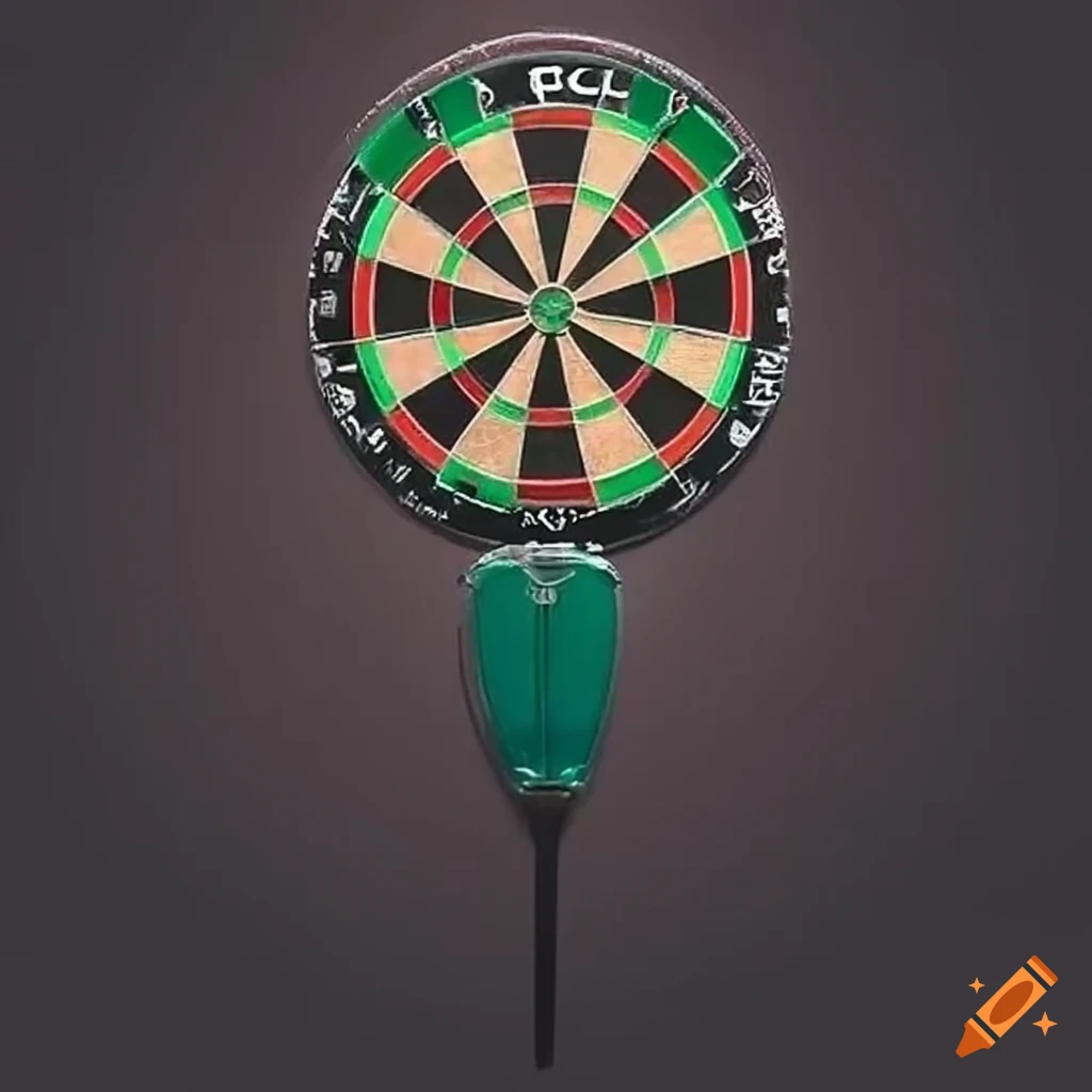 picture of a darts tournament in vibrant colors