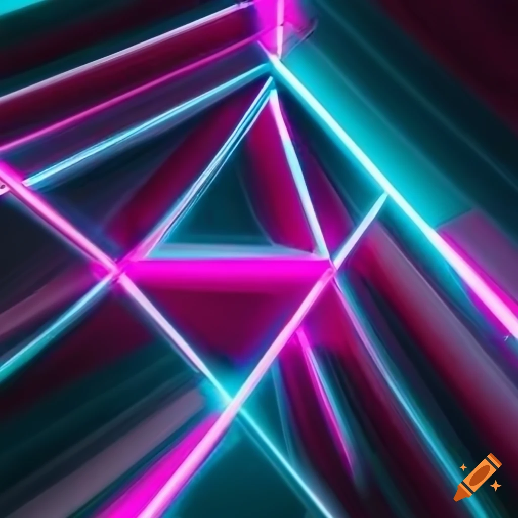 neon beam pattern in magenta and cyan