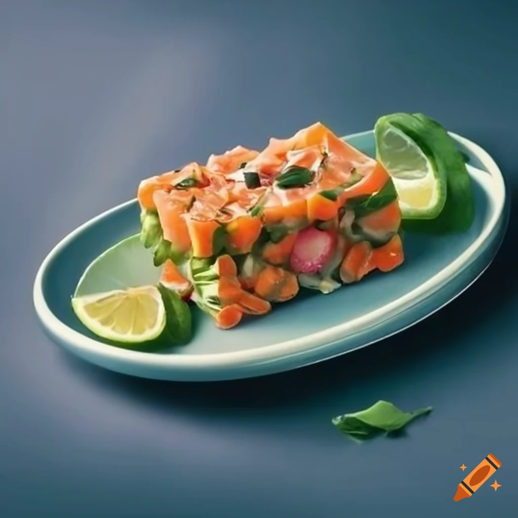 salmon tartar with salad