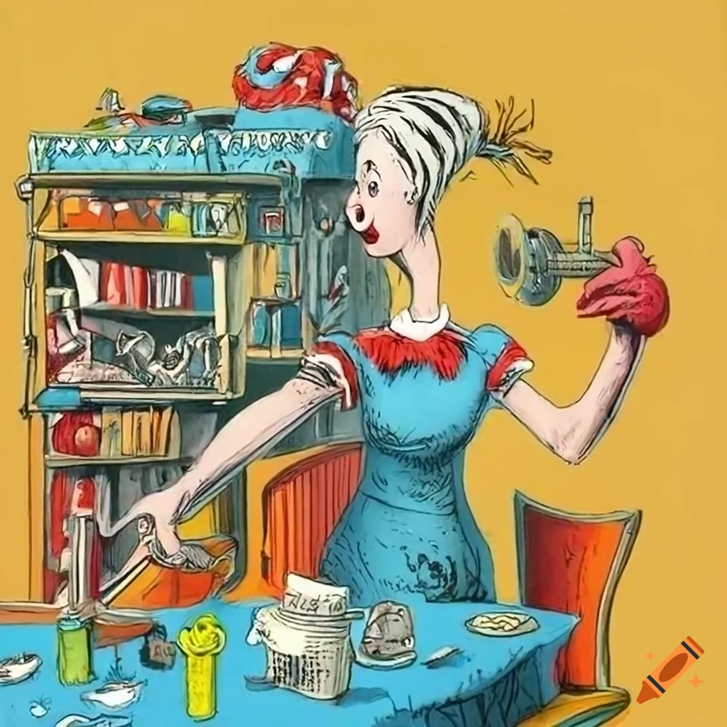 colorful-illustration-of-a-woman-repairing-a-machine
