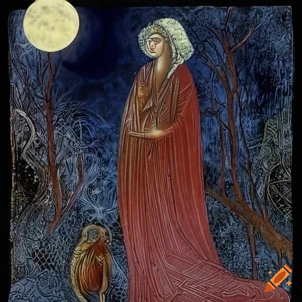 mystic illustration inspired by Lilith and Garden of Eden