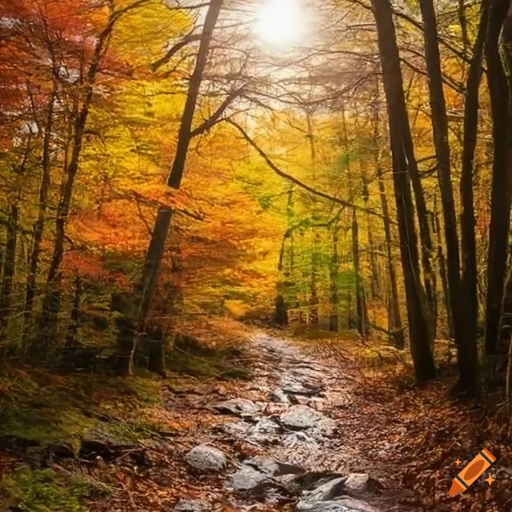 autumn-sunlight-on-the-appalachian-trail-on-craiyon