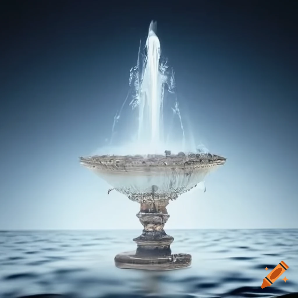silver outdoor fountain