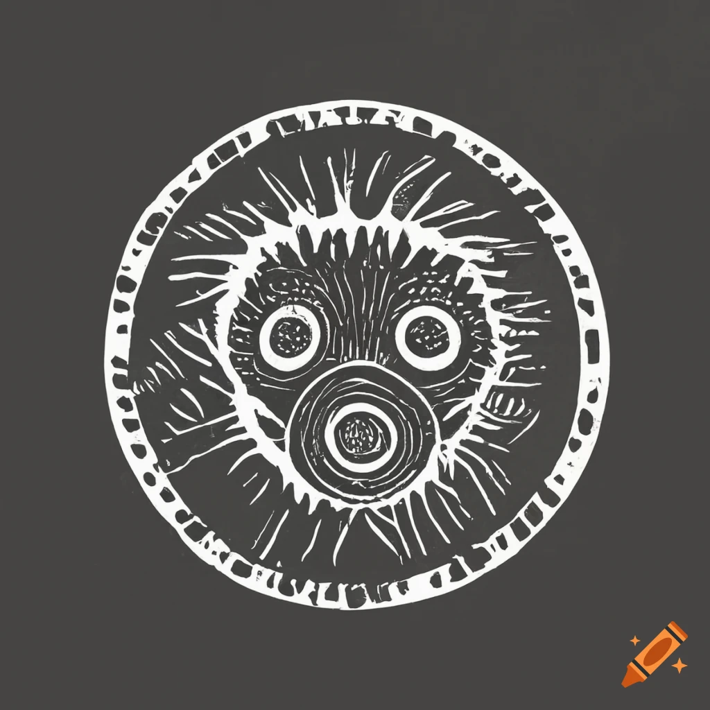 Logo of a gas mask hedgehog on Craiyon