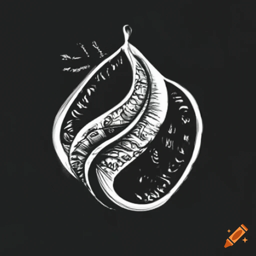 Coffee bean and leaf combination logo