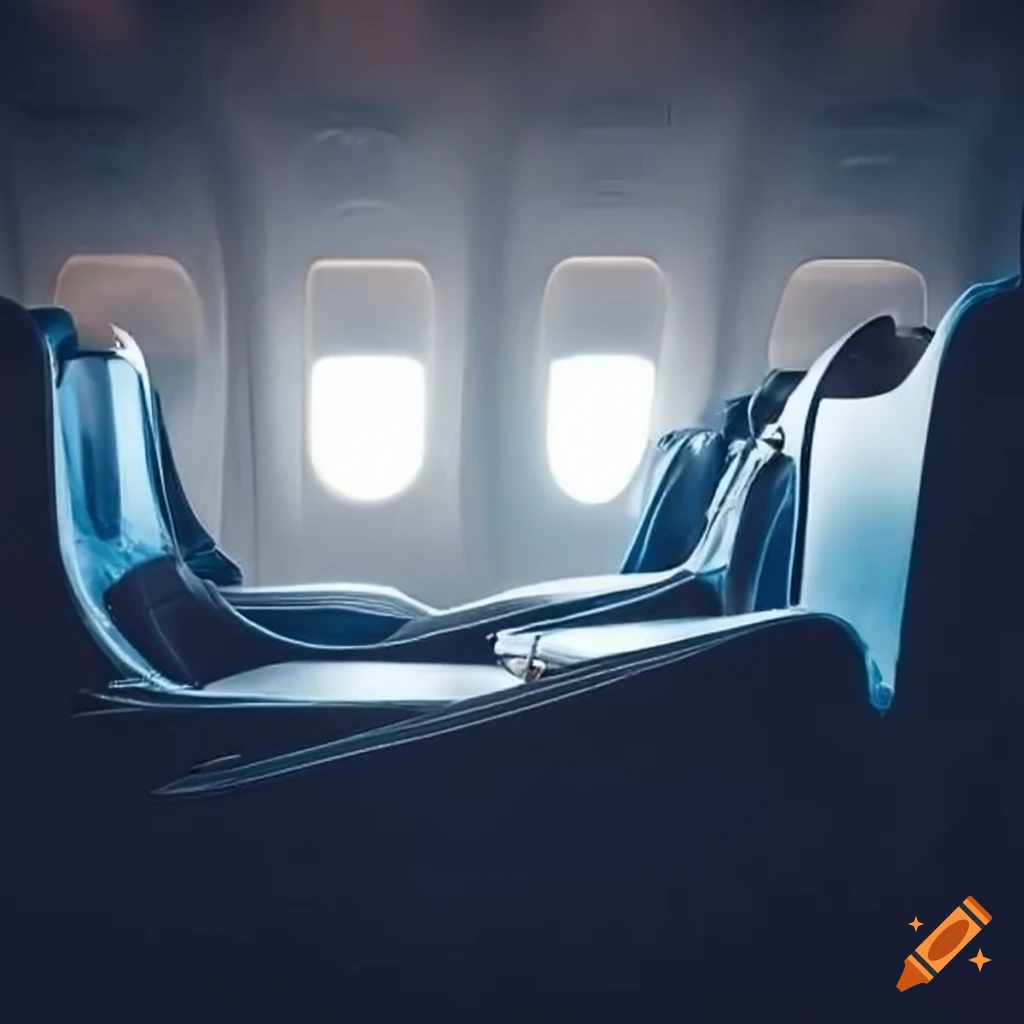 Curved handle airplane seat on Craiyon