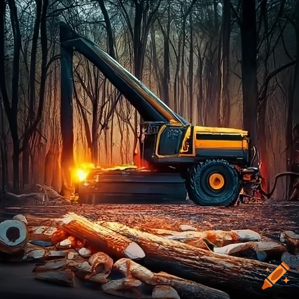 log loader machine on a construction site
