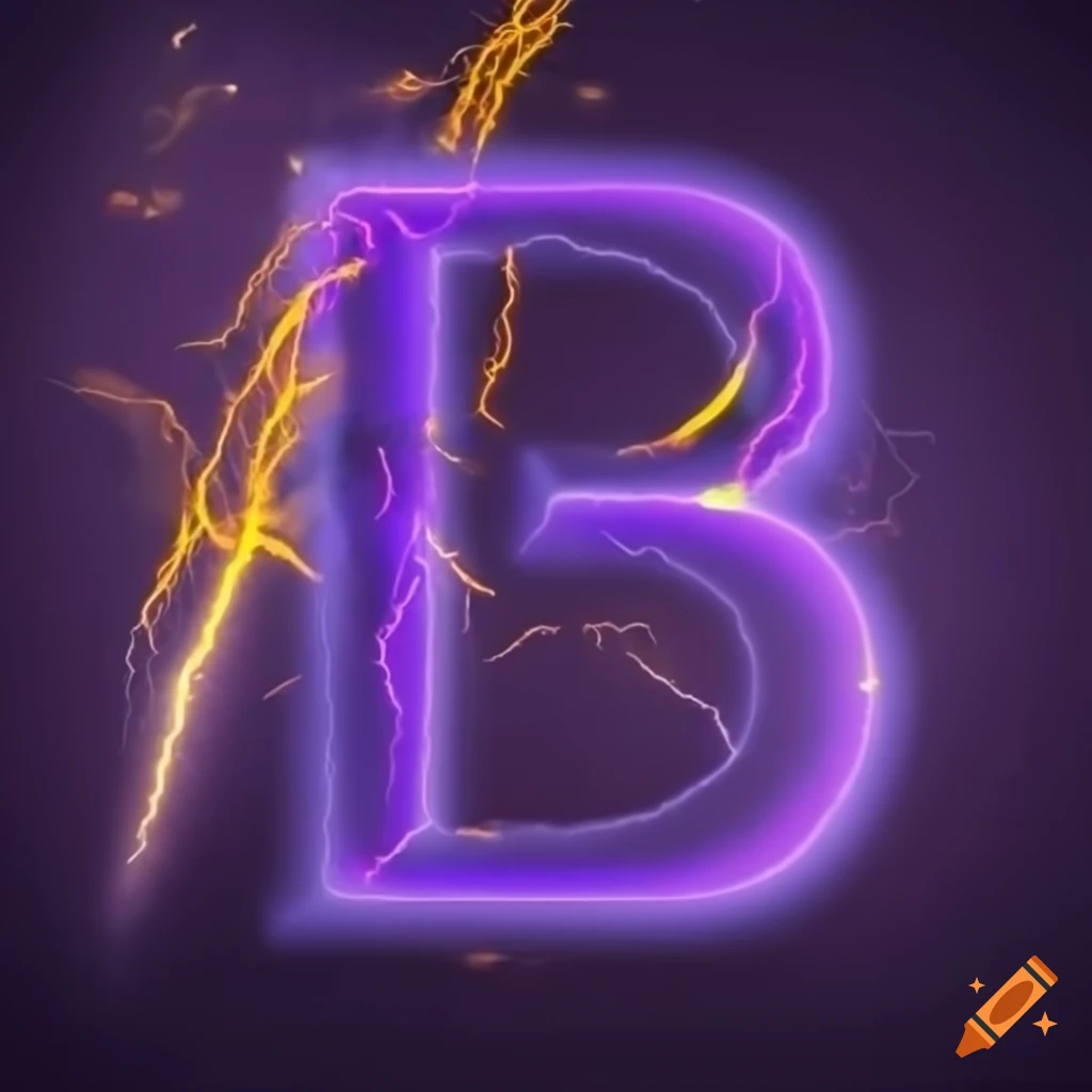 Dark purple letter b with lightning on Craiyon