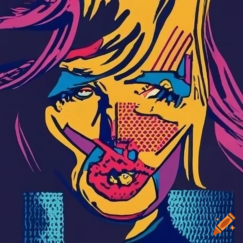 Abstract art inspired by warhol and lichtenstein on Craiyon