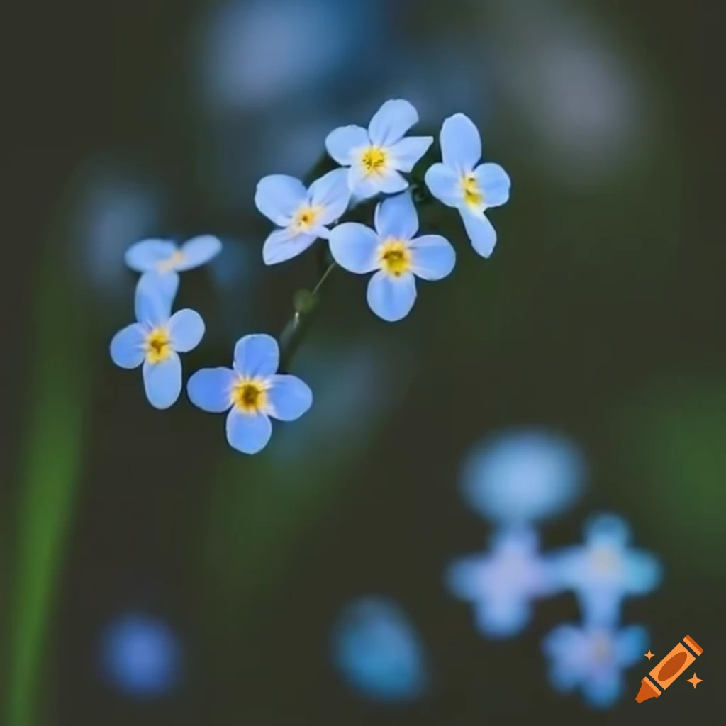 detailed artwork of forget-me-not flowers