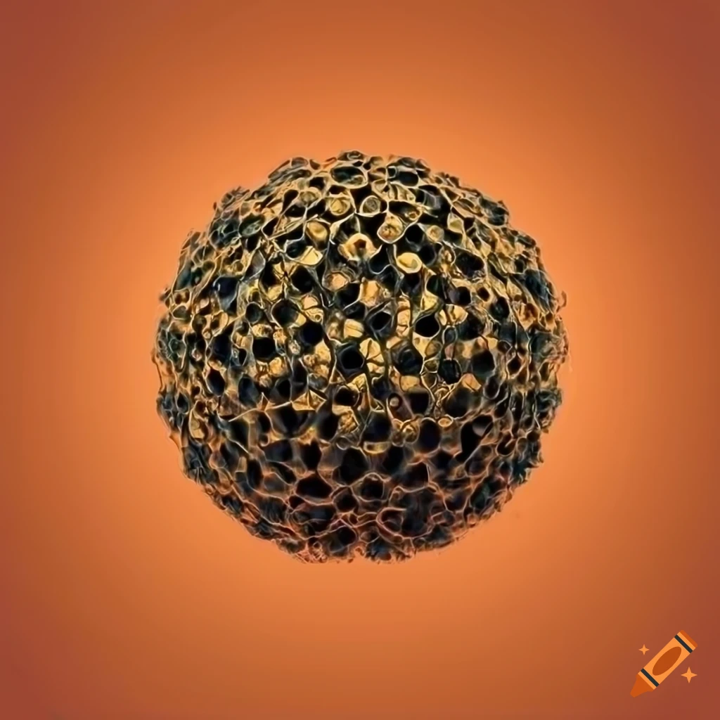 abstract fractal dodecahedron on orange background