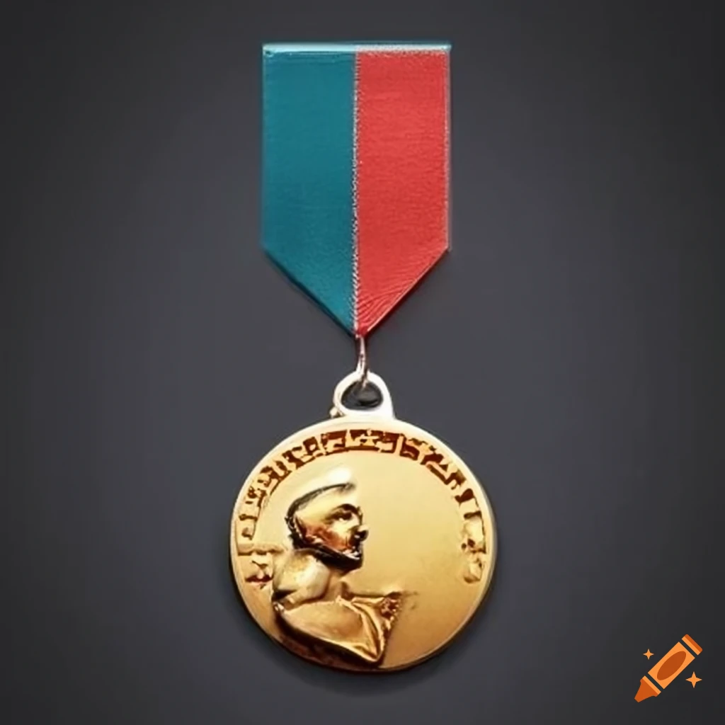 Victory medal with 'eleftheriosleonidas' engraved on Craiyon