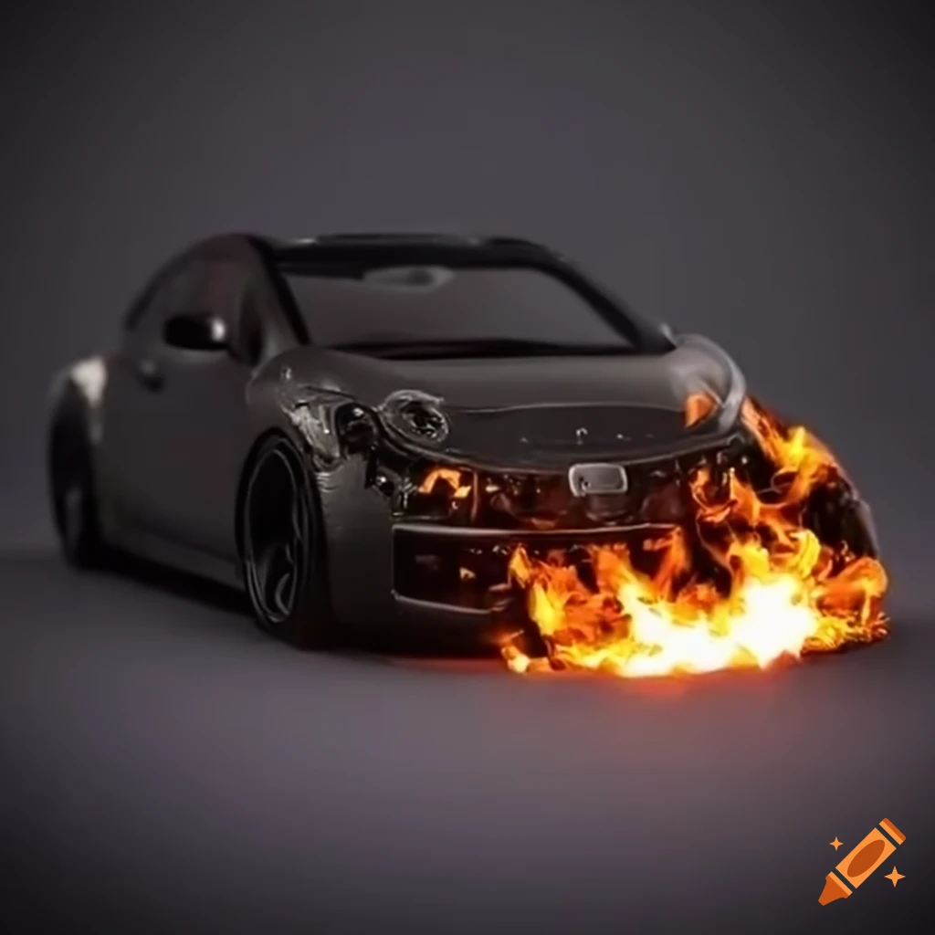 Car engine emitting black smoke on Craiyon