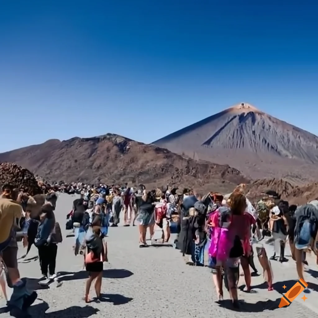 crowd of tourists demanding access to closed road