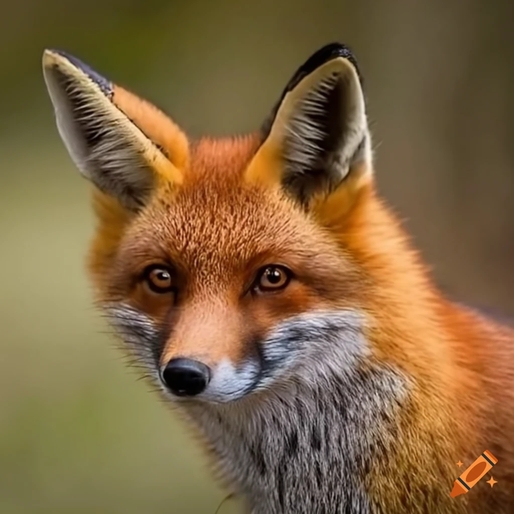 close-up of a fox with intense gaze