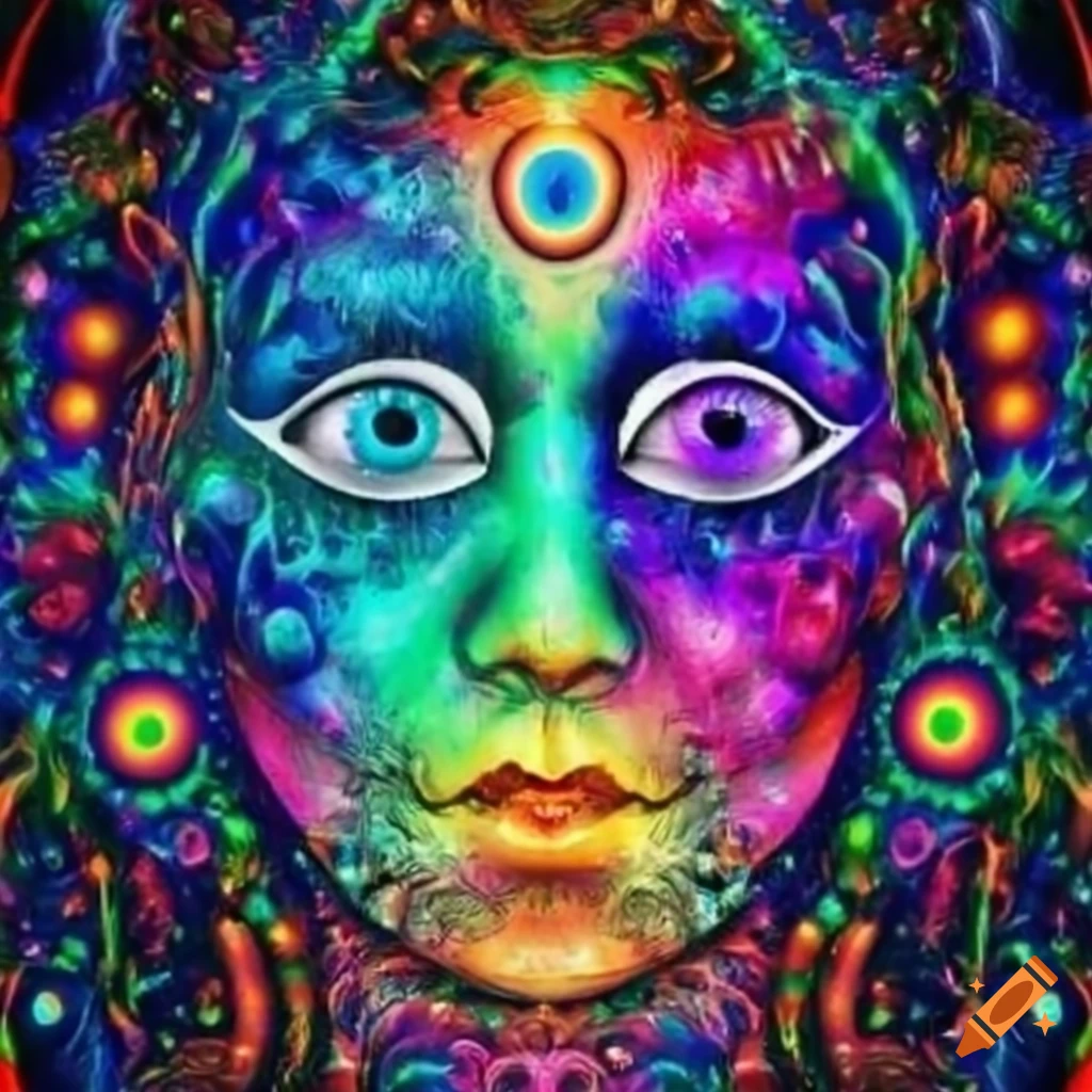Spiritual artwork of a psychedelic all-seeing eye
