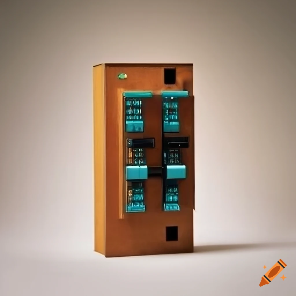 A stylish circuit breaker panel for modern homes on Craiyon