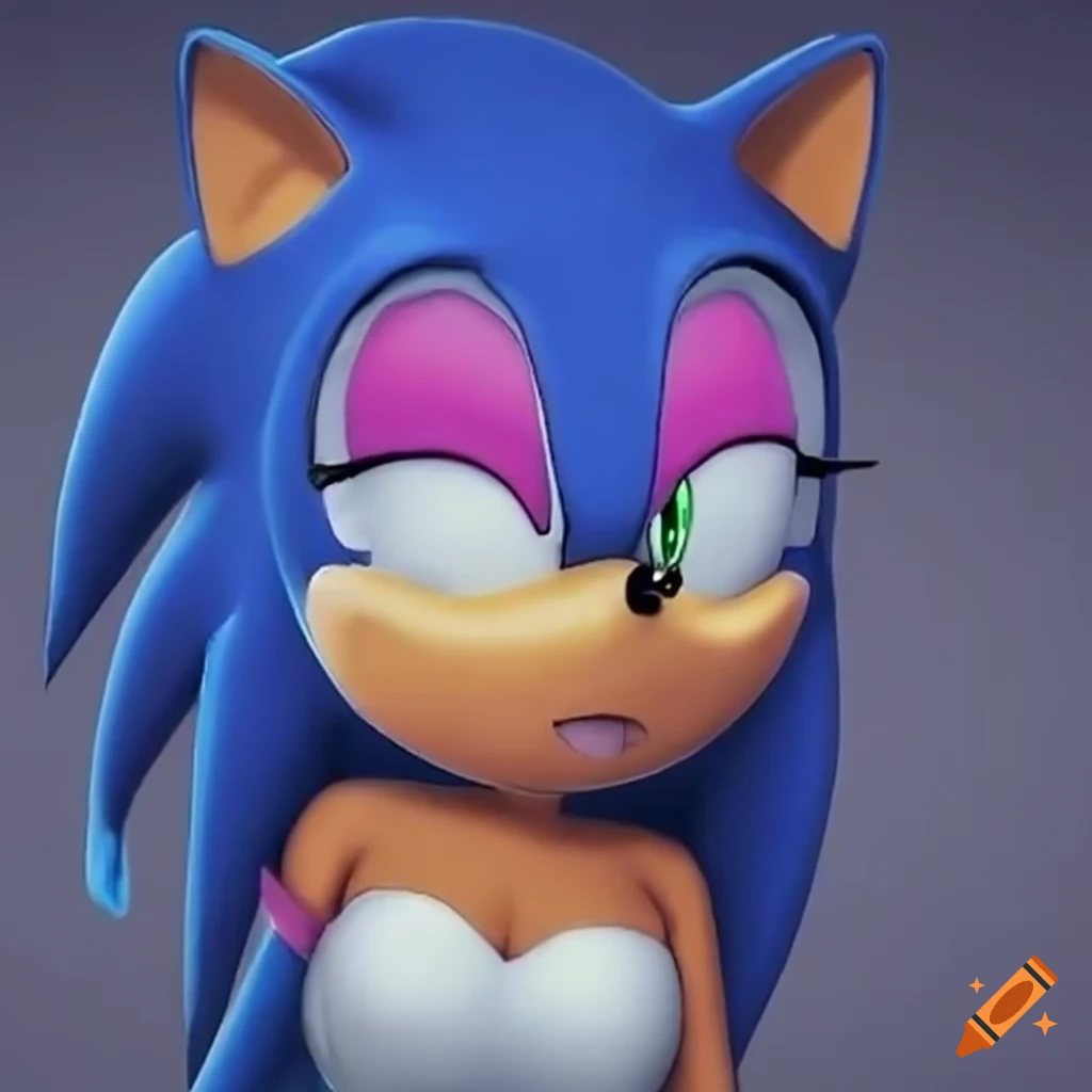 Fan art of female sonic the hedgehog with rouge