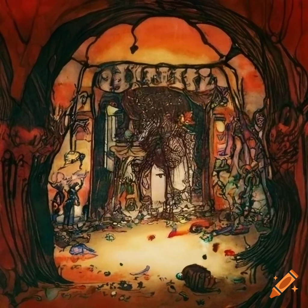 Final Fantasy cantina concept art by Yoshitaka Amano