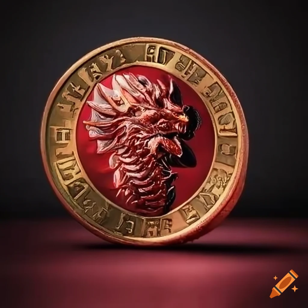 coin with a dragon in the center