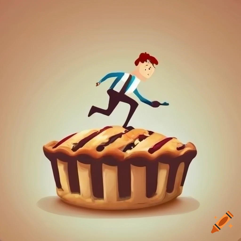 Illustration of a pie divided into shares representing business success