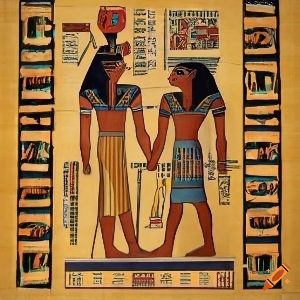 Egyptian print on papyrus