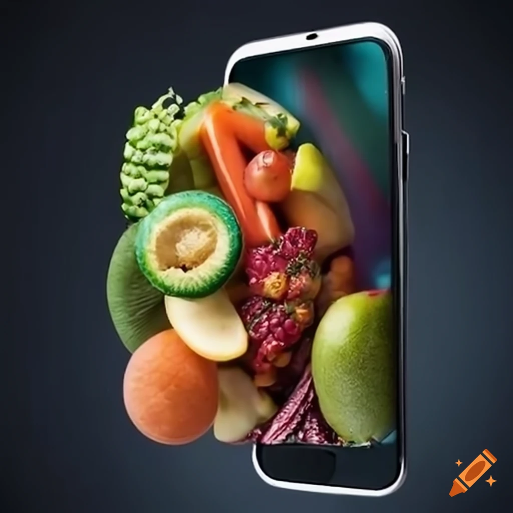 smartphone screen showing healthy food