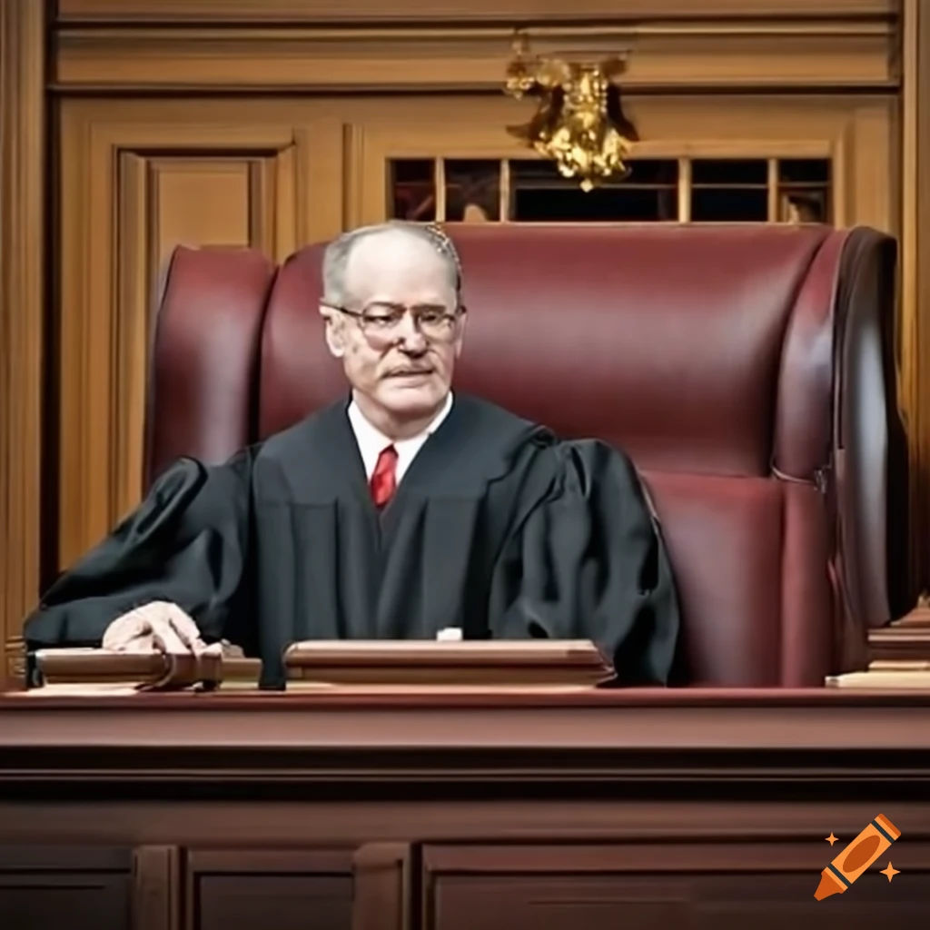 Judge presiding over a courtroom on Craiyon