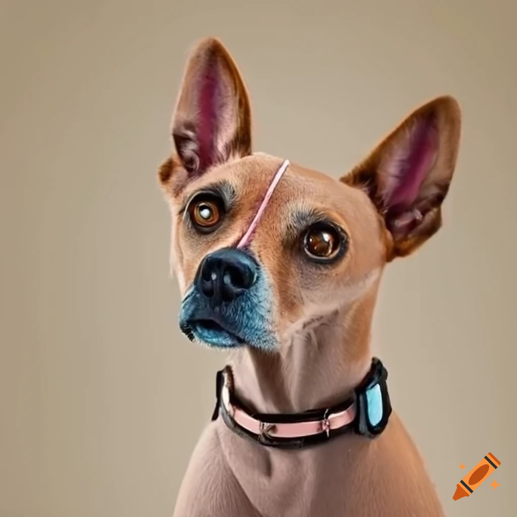 brown dog with a talking collar