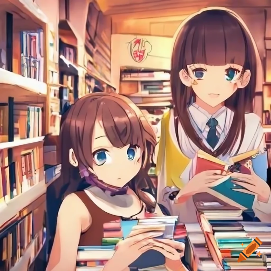 Anime girls at a book fair