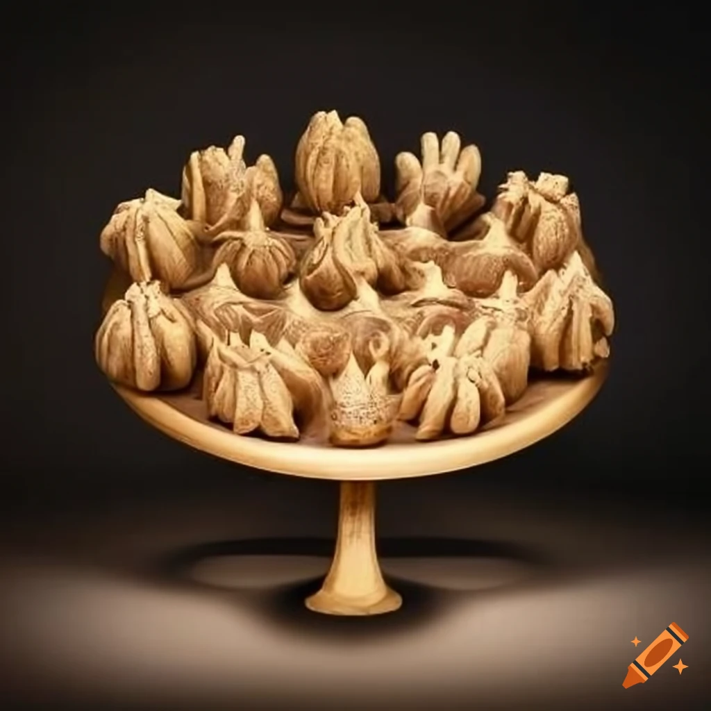 table setting with khinkali-shaped table