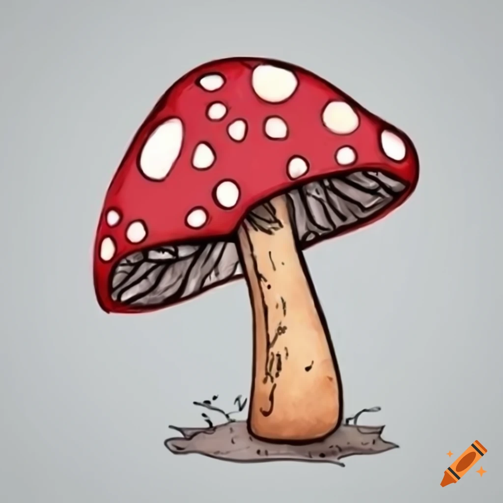 retro watercolor mushroom illustration