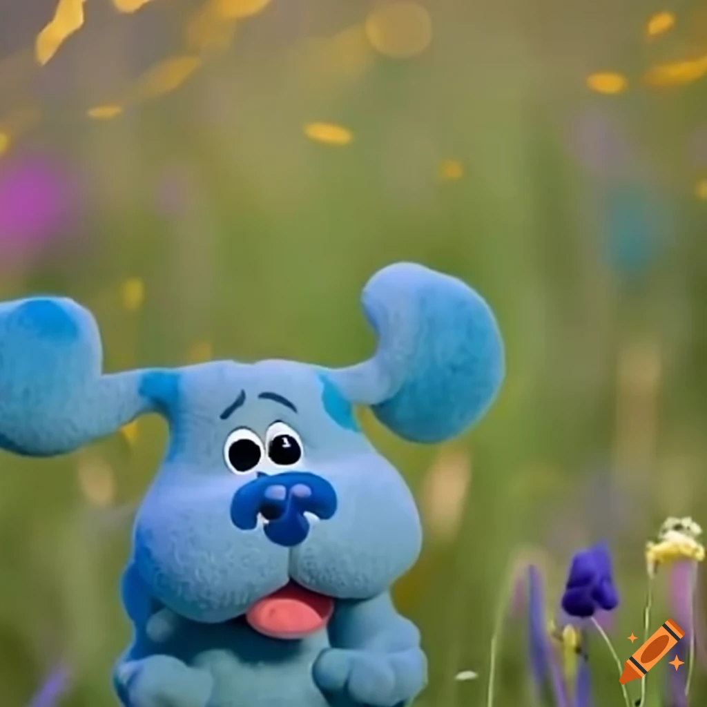 blue-from-blue-s-clues-in-a-colorful-meadow-on-craiyon
