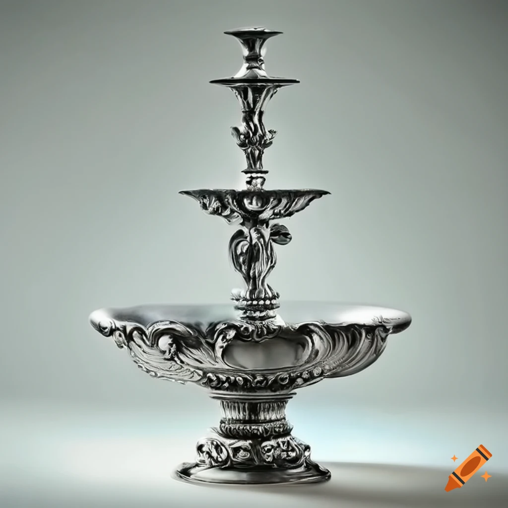 silver ornamental candlestick on a baroque plate