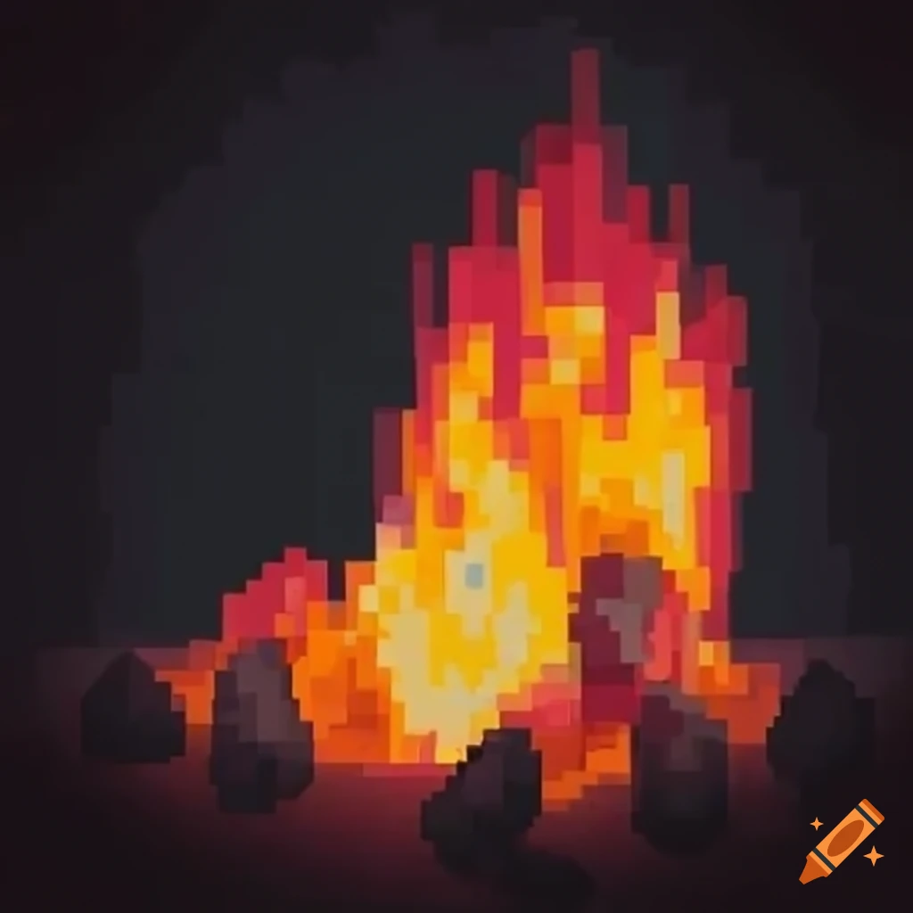 artistic painting of a hand lighting a campfire