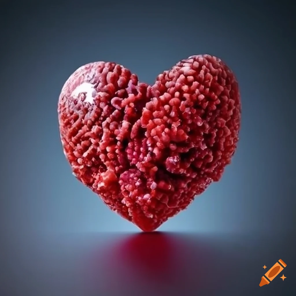 heart-shaped red ruby coral