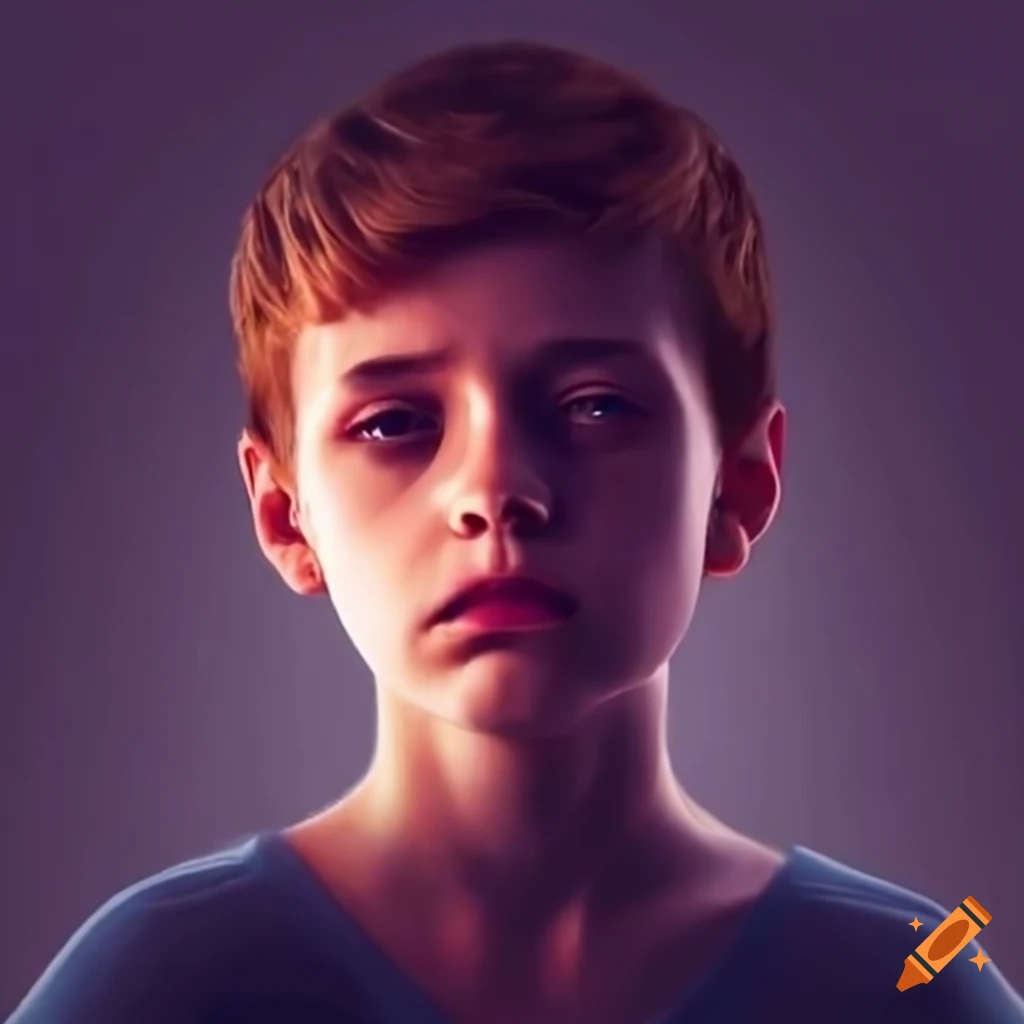 Image of a sad boy on Craiyon