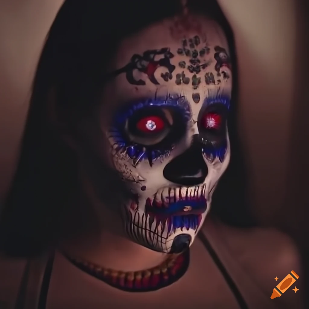 wide shot at a Dia de los Muertos celebration