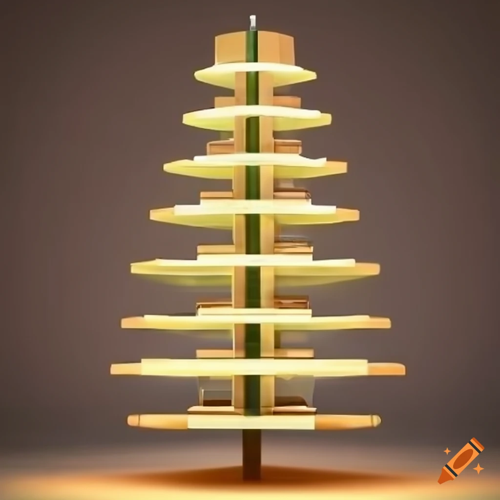 Photorealistic rendering of a bauhausstyle christmas tree on Craiyon