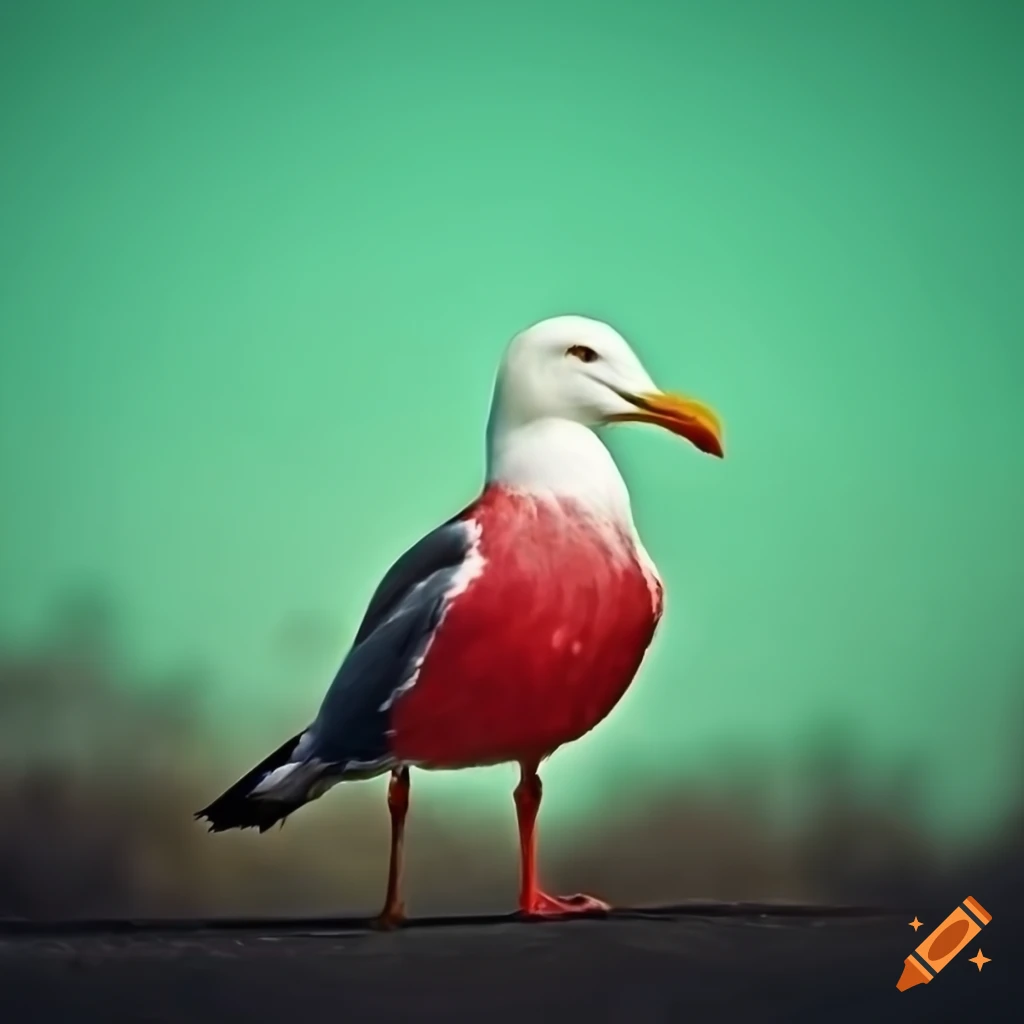colorful-seagulls-in-green-red-black-and-white-on-craiyon
