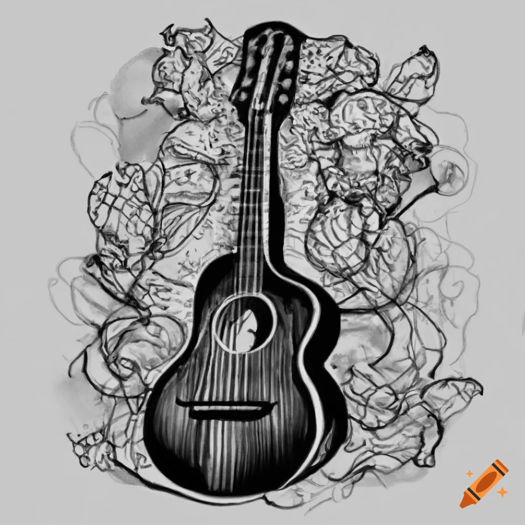 Graphite Martin Acoustic Guitar – Lindsey La Valle Art + Clay
