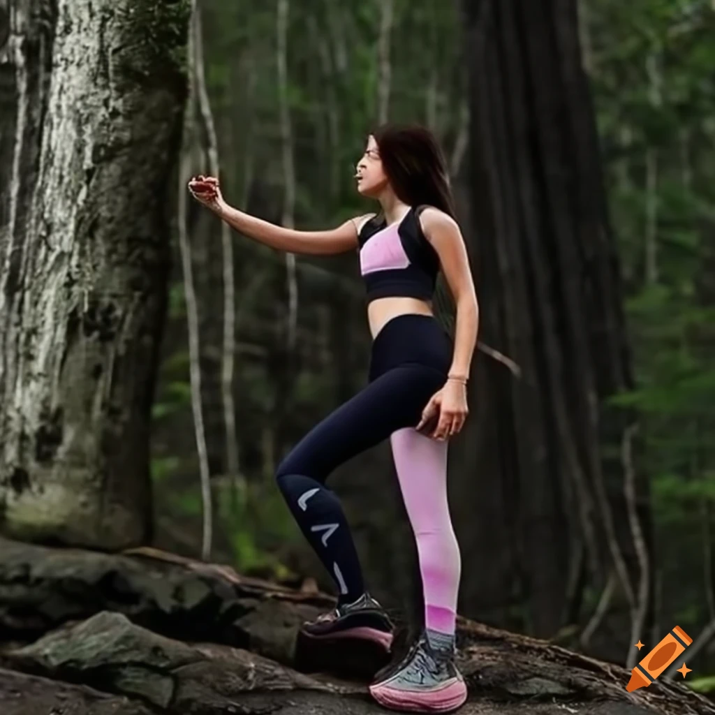 Women's hiking leggings with side pocket on Craiyon