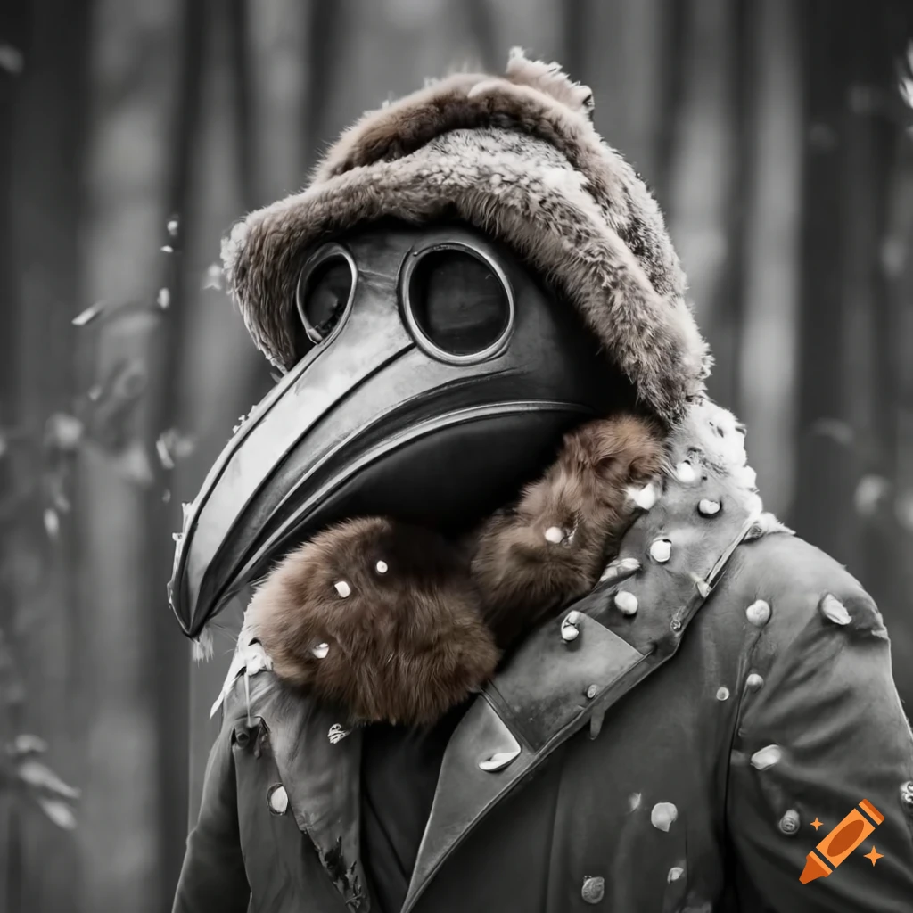 plague doctor standing in the snow