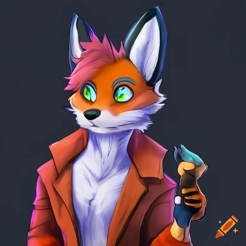 Buff anthro fox on Craiyon