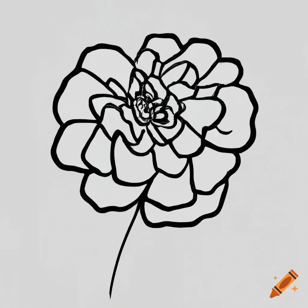October Birthday Flower - Marigold Flower Drawing 