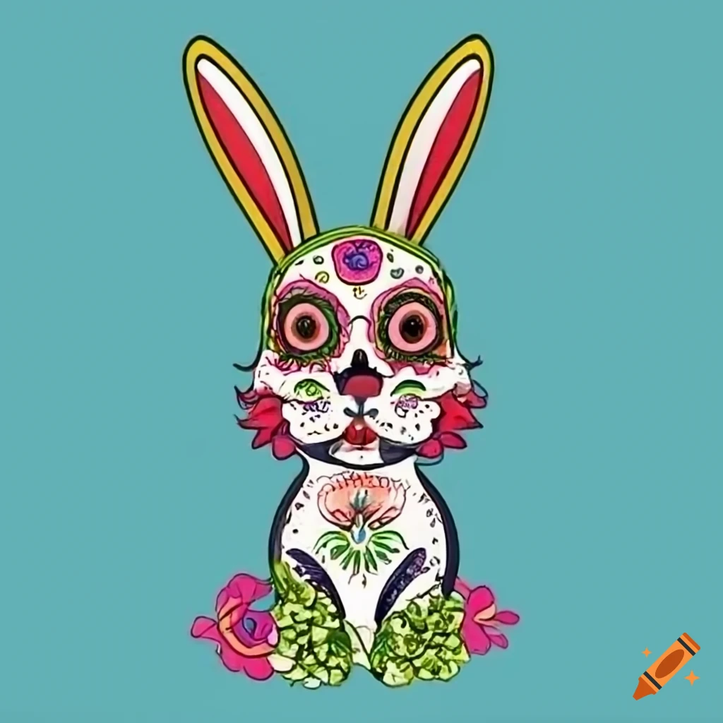 Day of the dead bunny rabbit on Craiyon