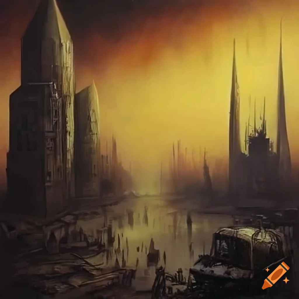dystopian album cover art on Craiyon