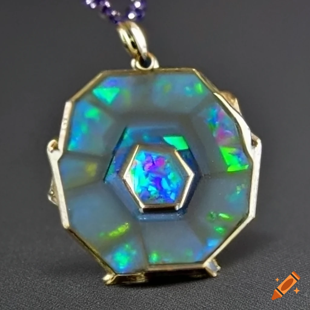 Lab Amulet Magical amulet with fire opals and labradorites