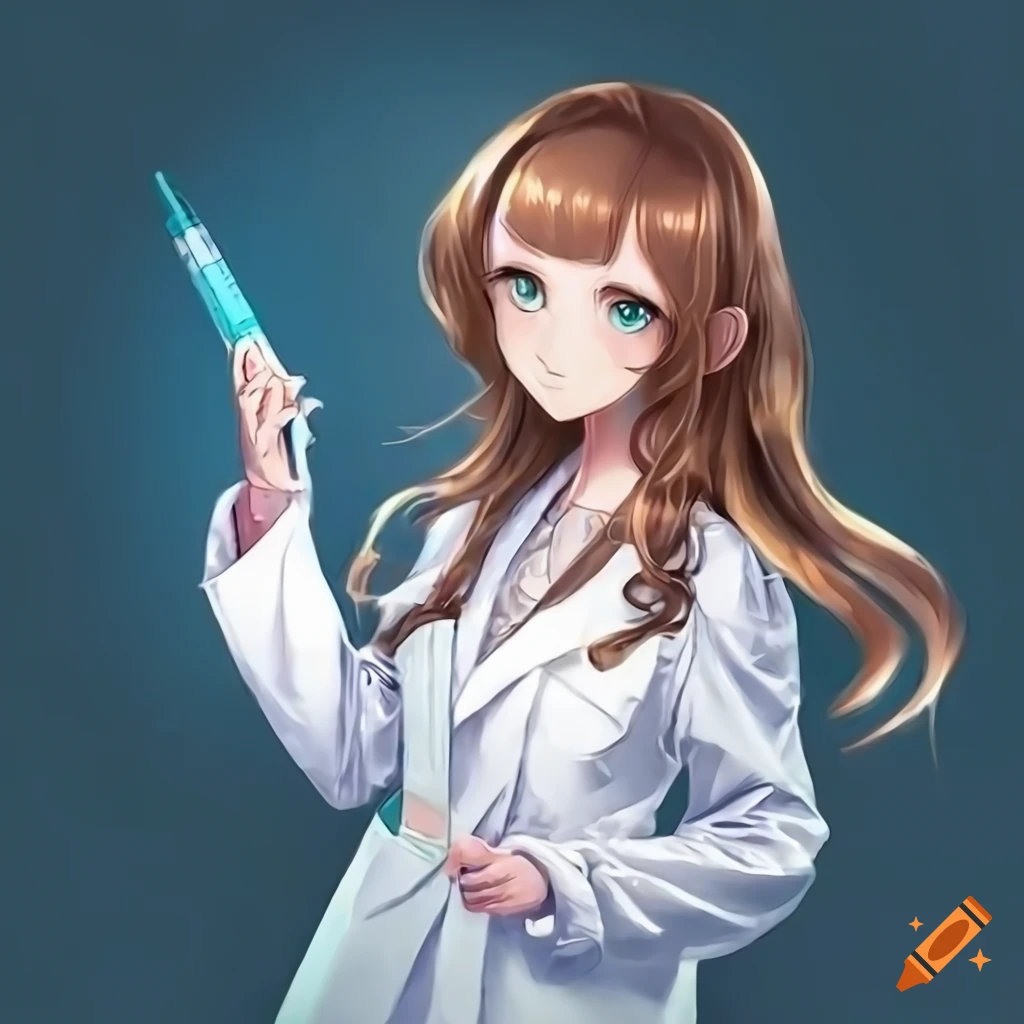 attractive scientist girl in the labcoat, by mignom | Stable Diffusion